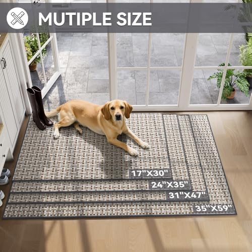 YDKGL Front Door Mat Indoor Non Slip Long Entry Mat Large Gray 24"x72" - Image 2
