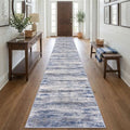 KOZYFLY Modern Long Hallway Runner Rug 2.6x20 Washable Rug Runner Grey Blue by KOZYFLY