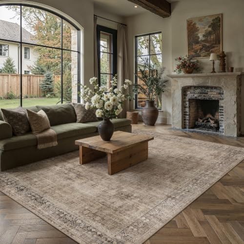 HUGEAR Taupe 9x12 Neutral Area Rugs by HUGEAR