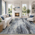 9x12 Area Rug for Living Room, Abstract Washable Non-Slip Rugs, Dark Grey by Lofus