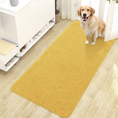 OLANLY Dog Door Mat for Muddy Paws 47x24, Super Absorbent Chenille Mud Mat by OLANLY