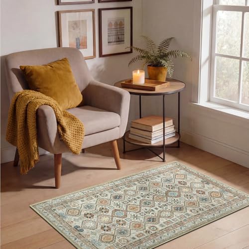 Keen Home Design Vintage Washable Entryway Rug, Non-Slip Low Pile - Image 4