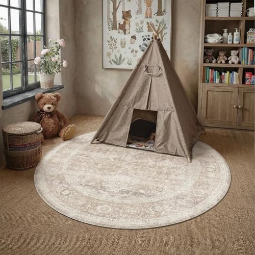 HUGEAR Beige Washable 4x6 Area Rugs - Image 2