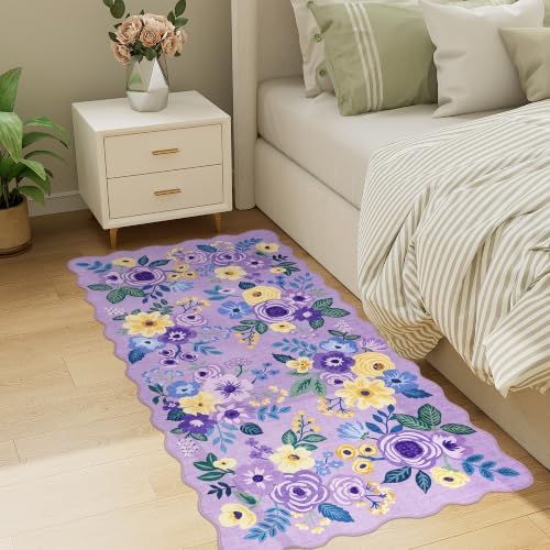 DUKINO 2x4 Rug for Entryway, Floral Washable Kitchen Rugs Non Slip - Image 3