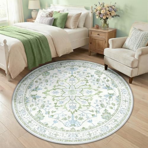 RELEANY Washable Area Rug, Round 5ft - Image 2