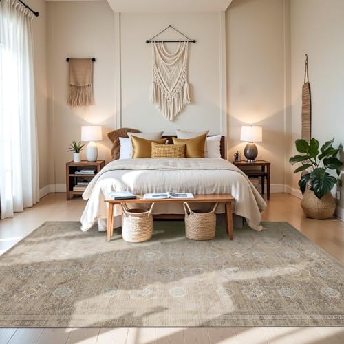 Rugxara Beige 6x9 Area Rugs Washable Rug - Image 2