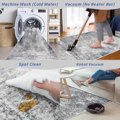 Square Rug 3x3 for Entryway Washable – Non-Slip Small Throw 3ft Area Rug for - Image 4