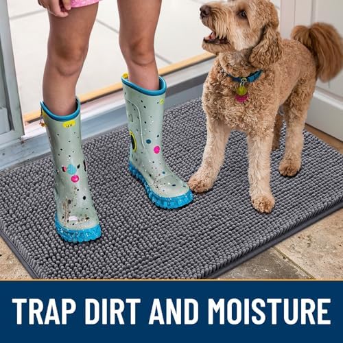 Smiry Dog Door Mat for Muddy Paws 45x27, Absorbs Moisture and Dirt Doormat - Image 3