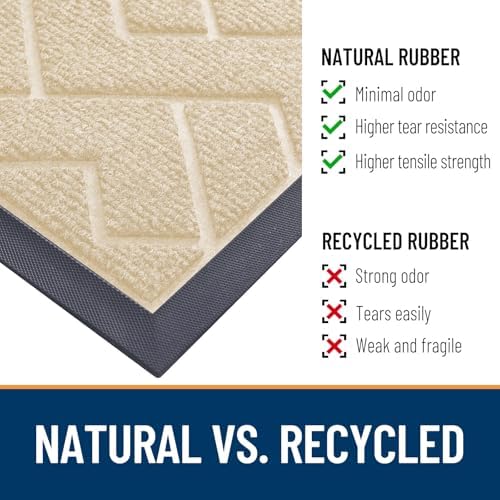 OLANLY Front Door Mat Outside 59x23, All-Season Absorbent Rubber Doormat - Image 5