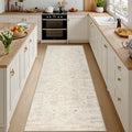 3x8 Hallway Washable Runner Rug: Kitchen Carpet Beige/Brown by Luxturiy