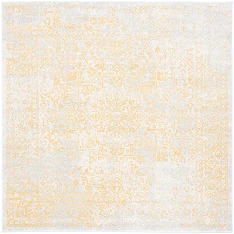 SAFAVIEH Evoke Square Rug 5'3", Ivory & Gold EVK256B by Unknown