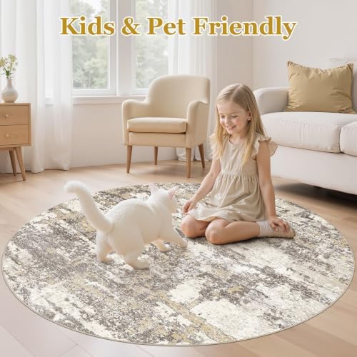 5ft Round Rug, Circle Area Rugs - Image 5