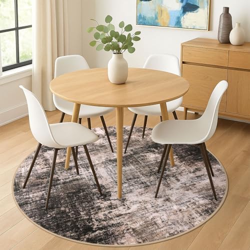 IOHOUZE Abstract Round Area Rug 6 Ft Washable Circle Rugs Large Round Rug Non - Image 2