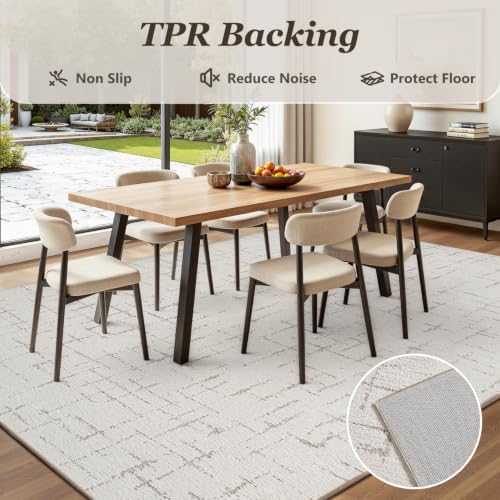 Engiw-Cream White Neutral 8x10 Area Rug - Image 4