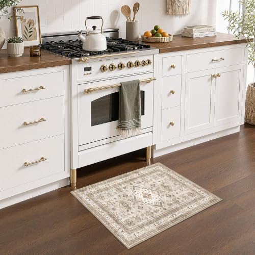 cotiled 2x3 Area Rug for Living Room, Traditional, Light Brown - Image 3