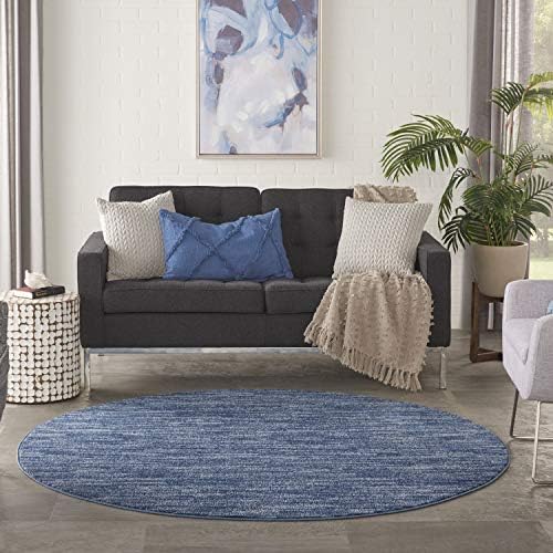 Nourison Home Nourison Essentials Navy Blue 6' x Round Area Rug - Image 4