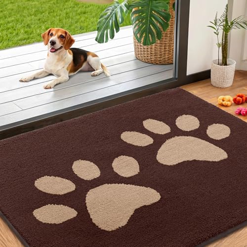 Smiry Dog Door Mat for Muddy Paws, Absorbs Moisture and Dirt, 40x32 Inches by Smiry