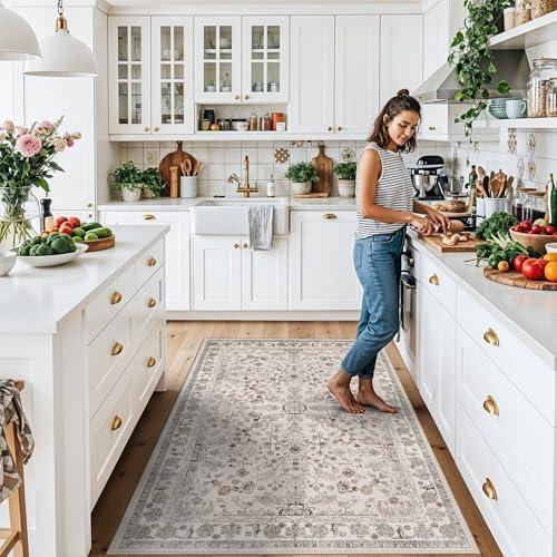 Washable 4x6 Kitchen Rug Non-Slip – Soft Stain-Resistant Low-Pile Indoor Floor - Image 3