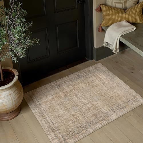 HUGEAR Brown 2x3 Neutral Area Rugs - Image 2