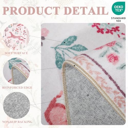 DUKINO 6x9 Area Rug, Washable Animal Living Room Rug Non Slip - Image 5