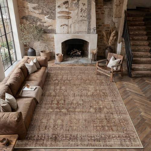 HUGEAR Brick Red 8x10 Neutral Area Rugs by HUGEAR