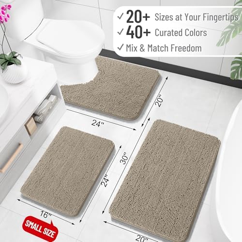 OLANLY Toilet Rugs U-Shaped 24x24, Soft Absorbent Chenille Contour Rugs - Image 2