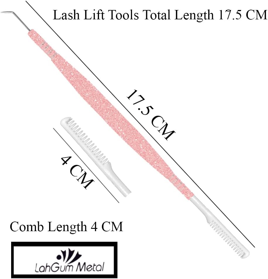 Separation Eye lash Separator Tool Lash Lift Tools and Tint Kit Professional Lifting - Lashes Separater Perm Extension Separating Comb Tinting Lifter Eyelashes Seperator Supplies Steel Pink Shine