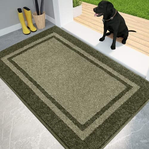 PURRUGS Dirt Trapping Door Mat, Budding Green & Sage Green by PURRUGS