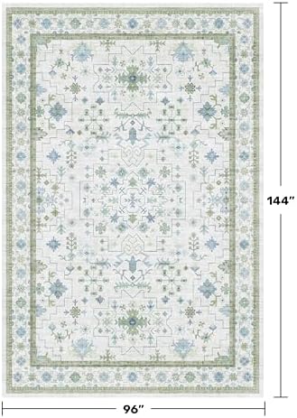 Cream Green Large 8x12 Area Rug - Image 2