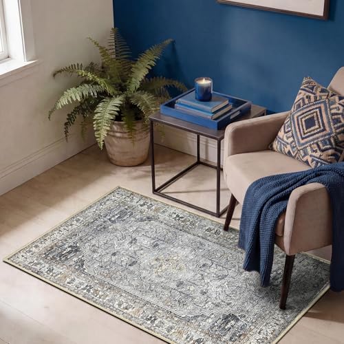 Keen Home Design Vintage Washable Entryway Rug, Non-Slip Low Pile by KeenHomeDesign