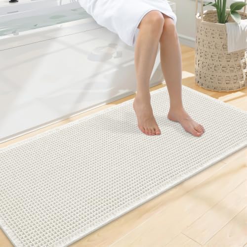 Smiry Waffle Bath Mat 47X20, Extra Soft Absorbent Bathroom Rugs by Smiry
