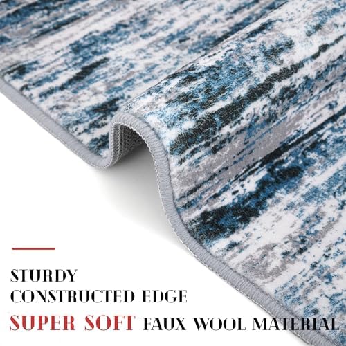 Lansny Abstract Washable 2x6 Runner Rug Non Slip Runners - Image 5