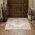 2x3 Entryway Area Rug Taupe Vintage Distressed Netural Carpet by Berthmeer
