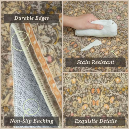 JTJ Brown Kitchen Rug Set of 3, Washable Non Slip Mats - Image 4