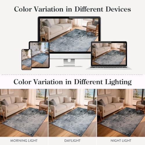 Lahome Black and White Rug for Living Room, 9x12 Area Rugs for Living Room - Image 7