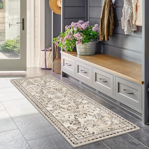 Yamaziot 2x10 Washable Hallway Runner Rug Non Slip Floral Carpet - Image 5