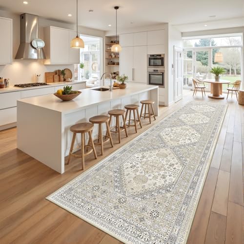 2.5x10 Kitchen Runner Rug Non Slip Vintage Washable Rugs - Image 4