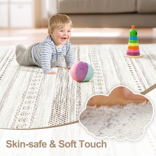 kakania Washable 9x12 Area Rug for Living Room: Boho Geometry Home Decor - Image 5