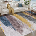 Ciicool 4x6 Area Rugs for Living Room, Modern Abstract Washable Rug Yellow by CIICOOLHomeDeco