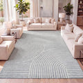 JONATHAN Y Hallie High-Low Curve Light Blue/Cream 3x5 Indoor/Outdoor Area Rug by JONATHANY