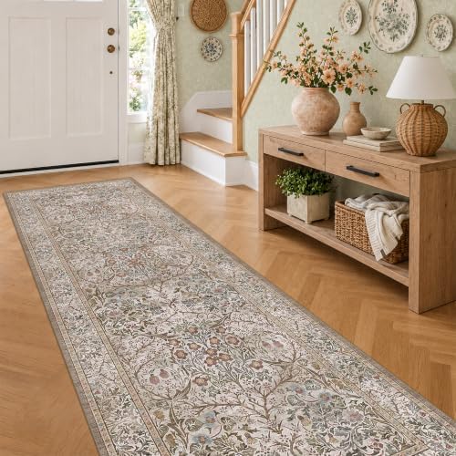 Moss Green 3x10 ft Extra Long Wide Runner Rug by HazoHaus