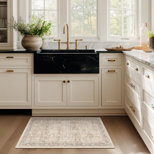 Beige Entryway Rug Indoor, 2x3 Small Door Rugs - Image 3