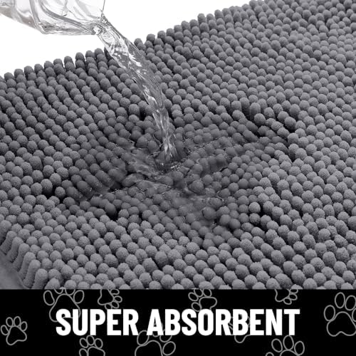 Smiry Dog Door Mat for Muddy Paws, Absorbent Non Slip Dirt Trapper - Image 5