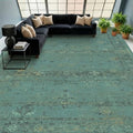 Turquoise 9x12 Washable Large Area Rugs by TALANOVA