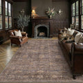 HUGEAR Blue Brown Washable 8x10 Area Rugs by HUGEAR