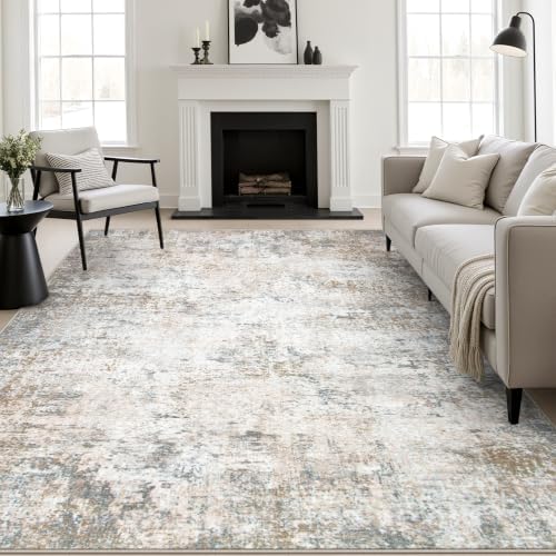 9x12 Area Rug Living Room Rug: Washable Modern Abstract Soft Thin Rug Indoor by FXRHLP
