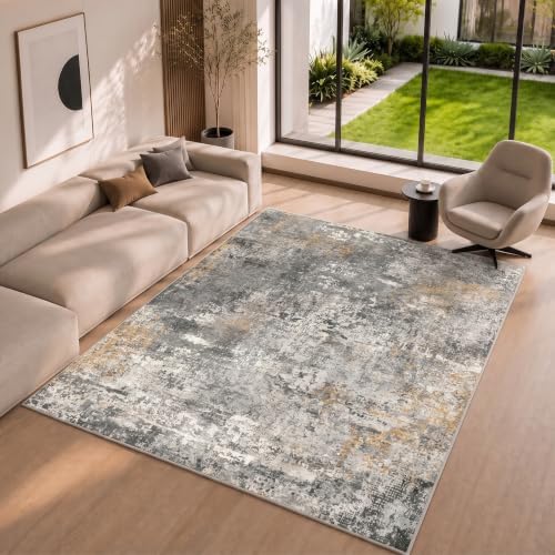 Washable Area Rug 4x6, Non Slip Rug by ROOMISLAND