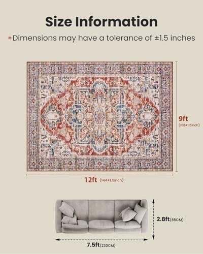 Amada Large 9x12 Washable Area Rug - Image 2