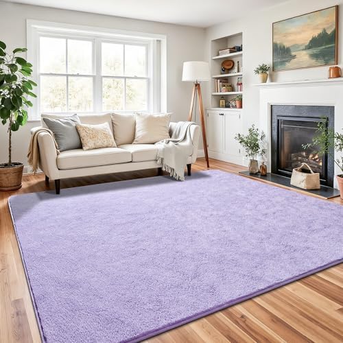Chicrug Purple 5x7 Minimalist Washable Area Rugs - Image 2