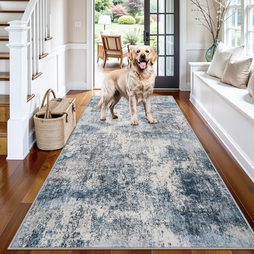 3x6 Runner Rug Washable Entryway: Abstract Door Mat by HILORUUG